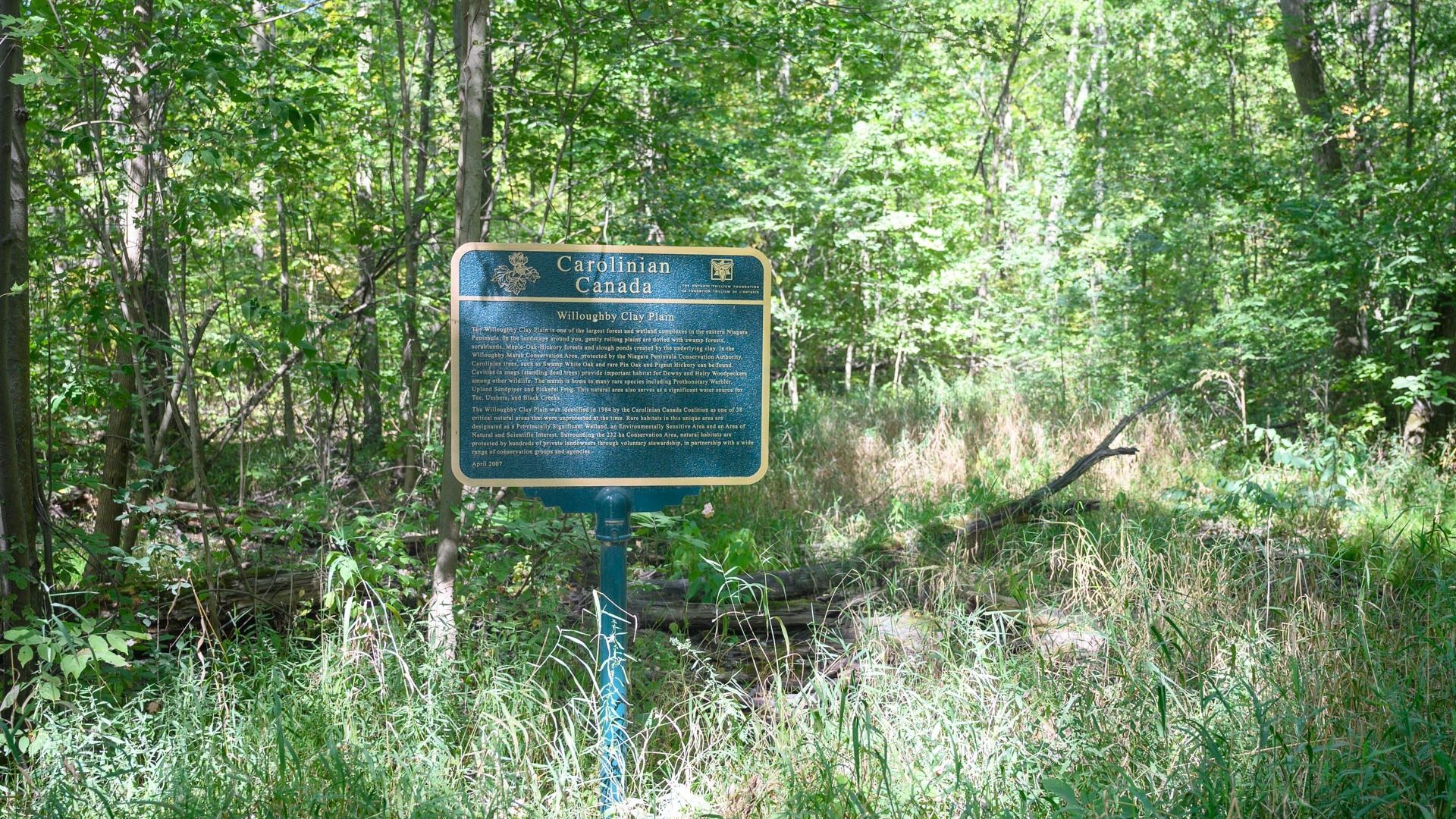 Sign at the hunting area in Niagara Falls