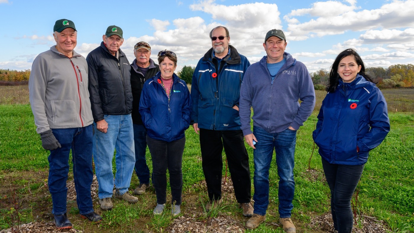 Seven representatives gathered at Binbrook Conservation Area
