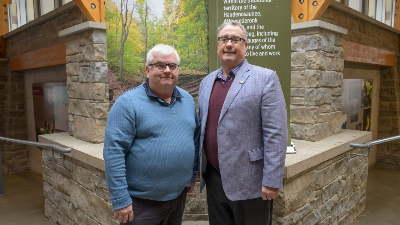 Chair Rob Foster and Vice-Chair John Metcalfe, at AGM Balls Falls Conservation Area