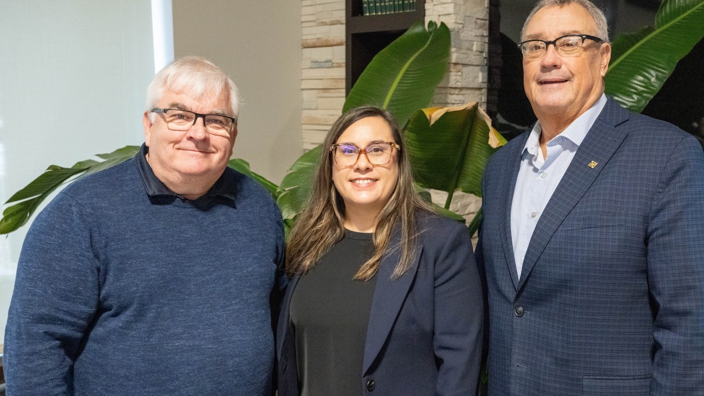 Board Chair Foster, CAO Leilani Lee-Yates, and Vice-Chair Metcalfe