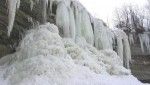 Ball's Falls in the winter frozen over