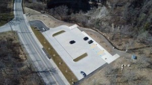 Aerial photo of Rockway parking lot