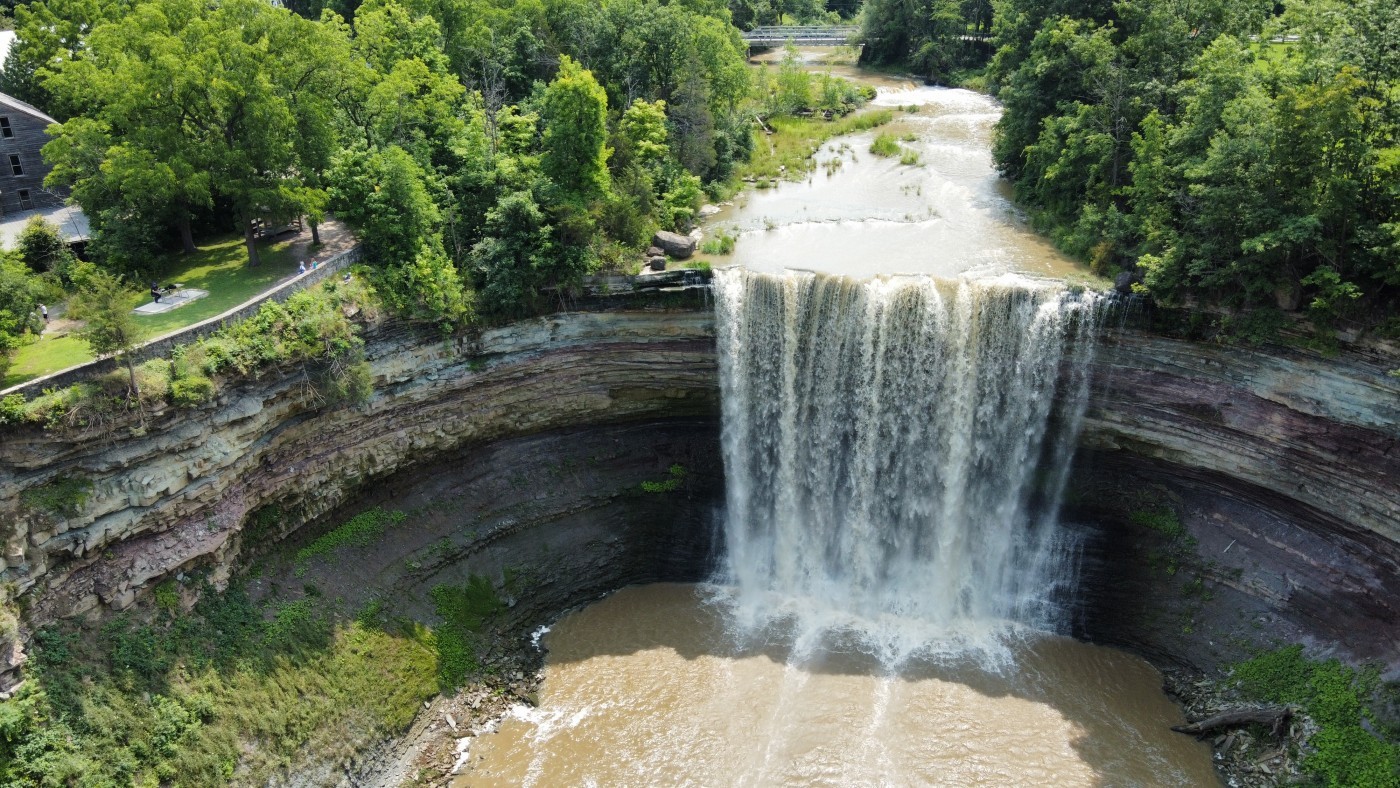 Aerial photo of Balls Falls Conservation Area 