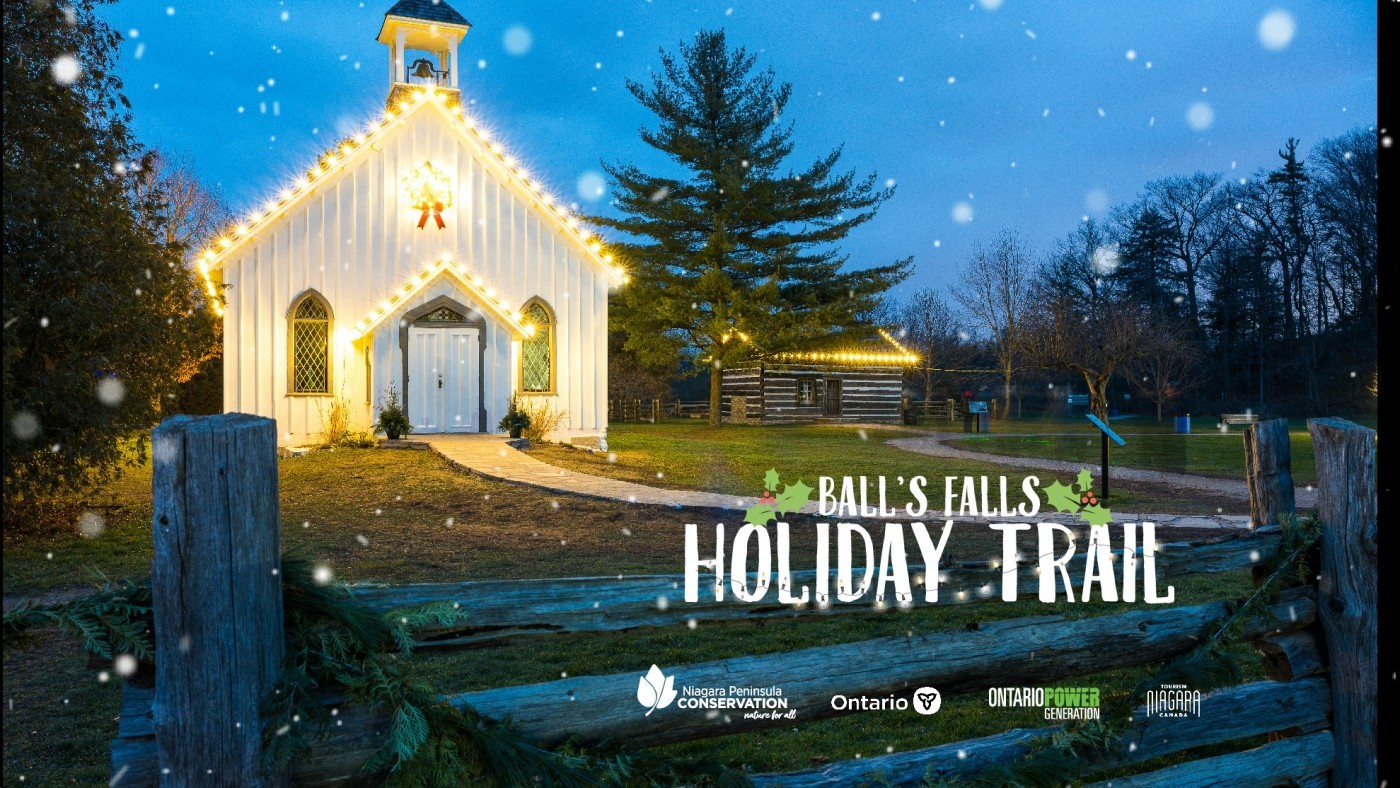 Holiday Trail showing church in Glen Elgin with logos of partners